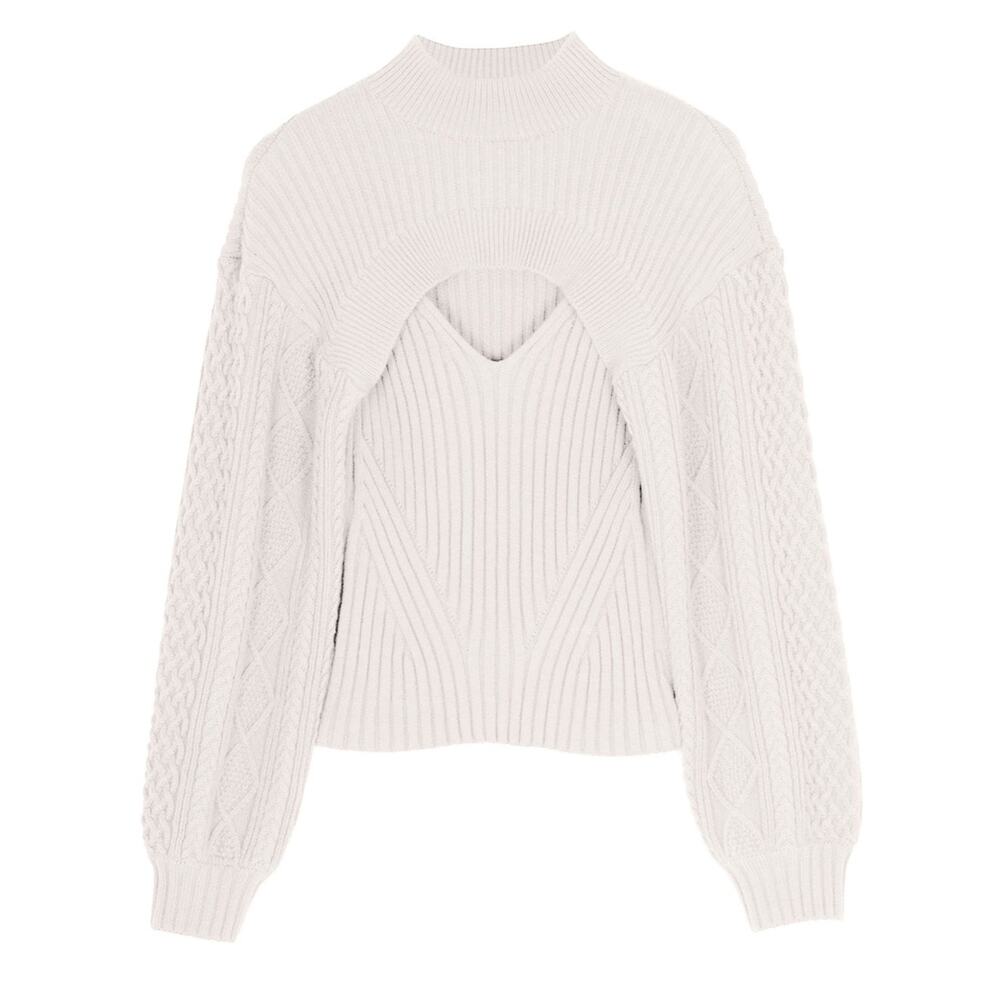 Simkhai Cutout Ivory Elkie Sweater Size L